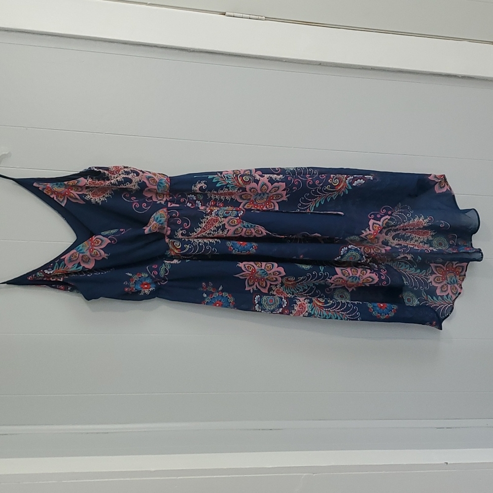 IZ Byer Paisley Floral Print High Low Dress